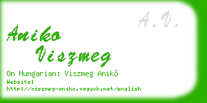 aniko viszmeg business card